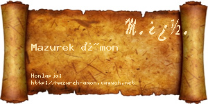 Mazurek Ámon névjegykártya